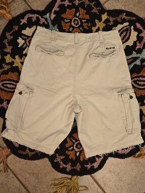 🔥🔥Y2K Hollister Beige Men's Cargo Shorts🔥🔥Size 33 Baggy Skater Surf Grunge